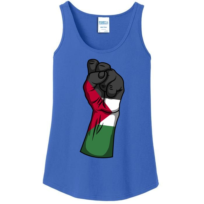 Palestine Strong Protest Fist Palestinian Free Palestine Cool Gift Ladies Essential Tank