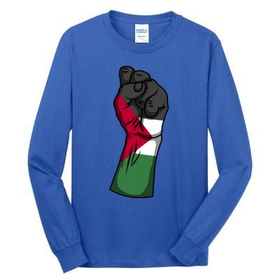 Palestine Strong Protest Fist Palestinian Free Palestine Cool Gift Tall Long Sleeve T-Shirt