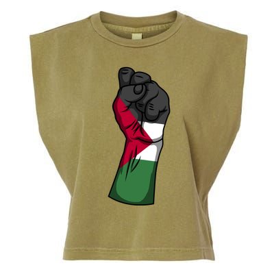 Palestine Strong Protest Fist Palestinian Free Palestine Cool Gift Garment-Dyed Women's Muscle Tee