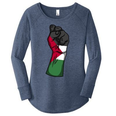 Palestine Strong Protest Fist Palestinian Free Palestine Cool Gift Women's Perfect Tri Tunic Long Sleeve Shirt