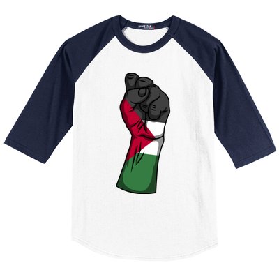 Palestine Strong Protest Fist Palestinian Free Palestine Cool Gift Baseball Sleeve Shirt