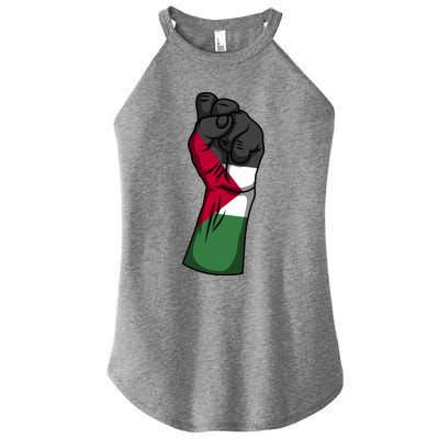 Palestine Strong Protest Fist Palestinian Free Palestine Cool Gift Women's Perfect Tri Rocker Tank