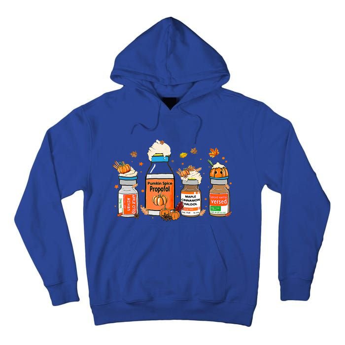 Pumpkin Spice Propofol Ativan Versed Haldol Halloween Nurse Cool Gift Tall Hoodie