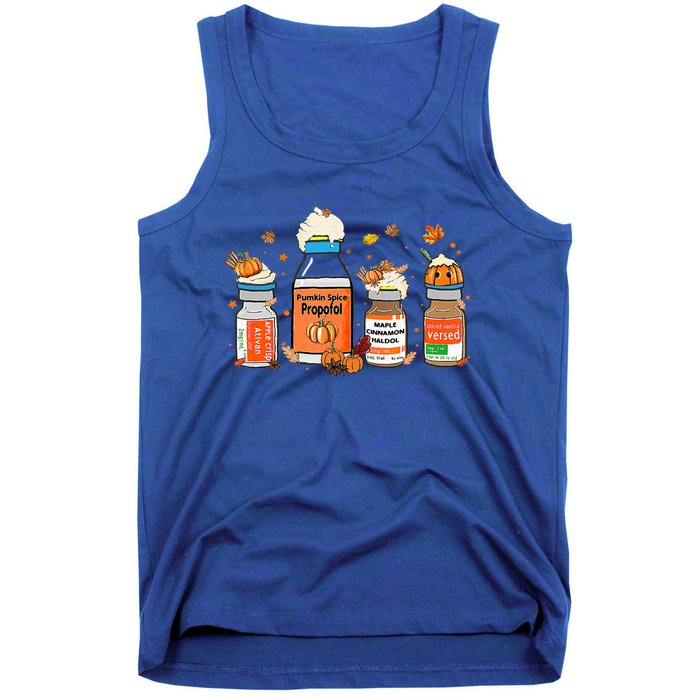 Pumpkin Spice Propofol Ativan Versed Haldol Halloween Nurse Cool Gift Tank Top