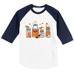 Pumpkin Spice Propofol Ativan Versed Haldol Halloween Nurse Cool Gift Baseball Sleeve Shirt