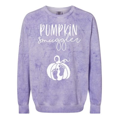 Pumpkin Smuggler Pregnant Mom Fall Pregnancy Announcement Colorblast Crewneck Sweatshirt