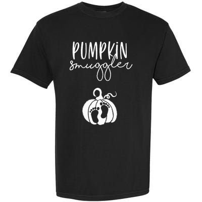 Pumpkin Smuggler Pregnant Mom Fall Pregnancy Announcement Garment-Dyed Heavyweight T-Shirt