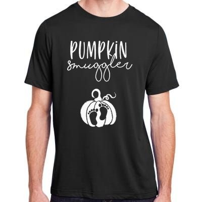 Pumpkin Smuggler Pregnant Mom Fall Pregnancy Announcement Adult ChromaSoft Performance T-Shirt