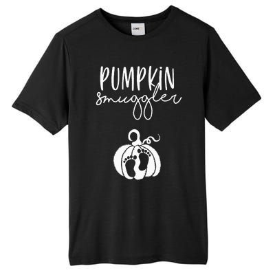 Pumpkin Smuggler Pregnant Mom Fall Pregnancy Announcement Tall Fusion ChromaSoft Performance T-Shirt