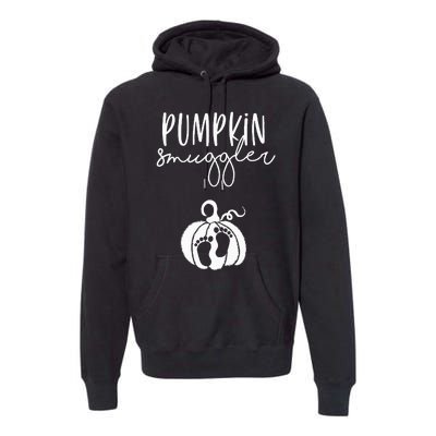 Pumpkin Smuggler Pregnant Mom Fall Pregnancy Announcement Premium Hoodie