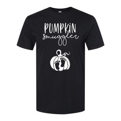 Pumpkin Smuggler Pregnant Mom Fall Pregnancy Announcement Softstyle CVC T-Shirt