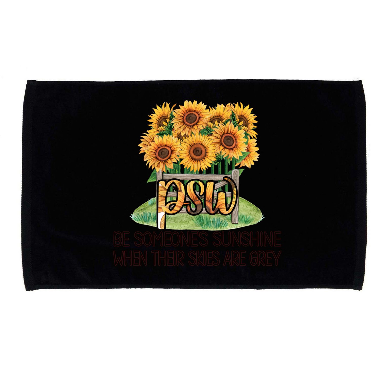 Psw Sunflower Proud Personal Support Worker Gift Microfiber Hand Towel