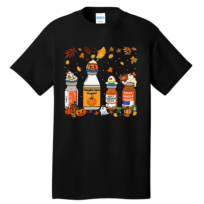 Pumpkin Spice Propofol Ativan Versed Haldol Halloween Nurse Tall T-Shirt