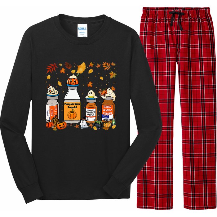 Pumpkin Spice Propofol Ativan Versed Haldol Halloween Nurse Long Sleeve Pajama Set