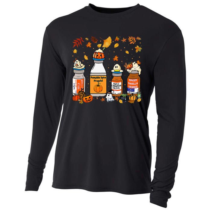 Pumpkin Spice Propofol Ativan Versed Haldol Halloween Nurse Cooling Performance Long Sleeve Crew