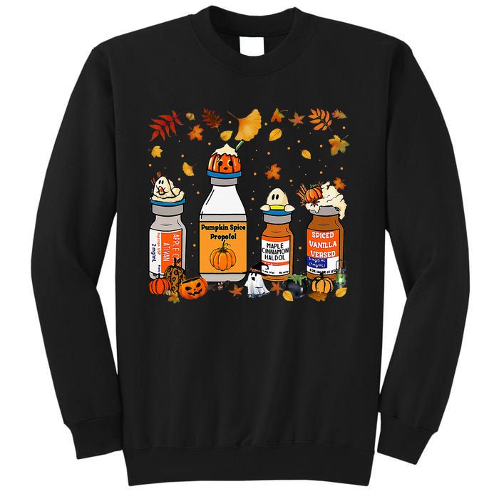 Pumpkin Spice Propofol Ativan Versed Haldol Halloween Nurse Tall Sweatshirt