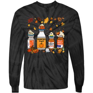 Pumpkin Spice Propofol Ativan Versed Haldol Halloween Nurse Tie-Dye Long Sleeve Shirt