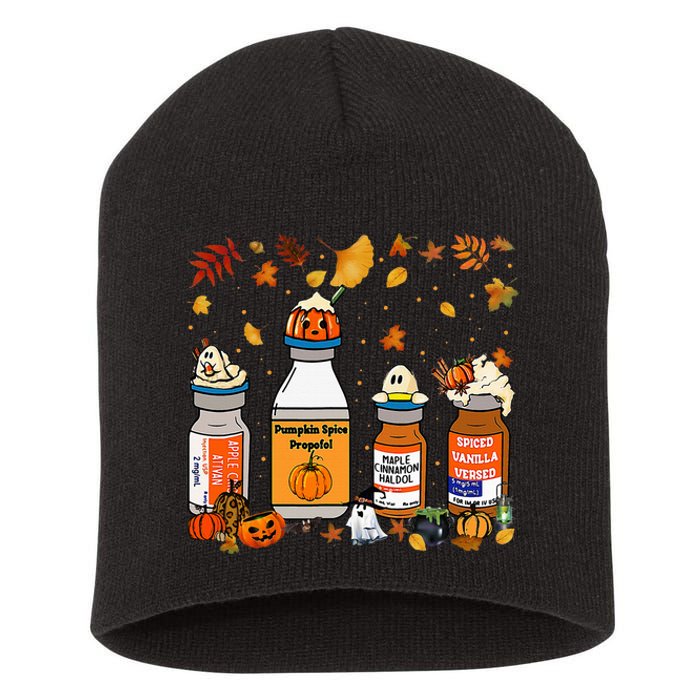 Pumpkin Spice Propofol Ativan Versed Haldol Halloween Nurse Short Acrylic Beanie