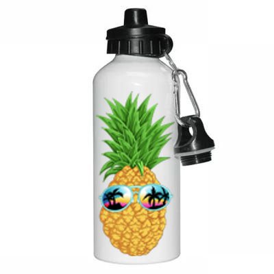 Pineapple Sunglasses Aluminum Water Bottle 