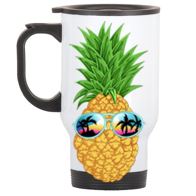 Pineapple Sunglasses Stainless Steel Travel Mug