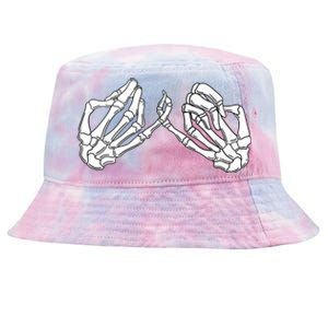 Pinky Skeleton Promise Friendship Skeleton Hands Gift Tie-Dyed Bucket Hat