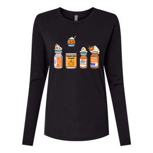 Pumpkin Spice Propofol Ativan Versed Haldol Nurse Halloween Womens Cotton Relaxed Long Sleeve T-Shirt