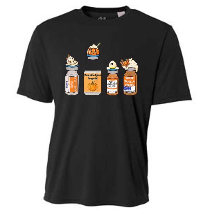 Pumpkin Spice Propofol Ativan Versed Haldol Nurse Halloween Cooling Performance Crew T-Shirt