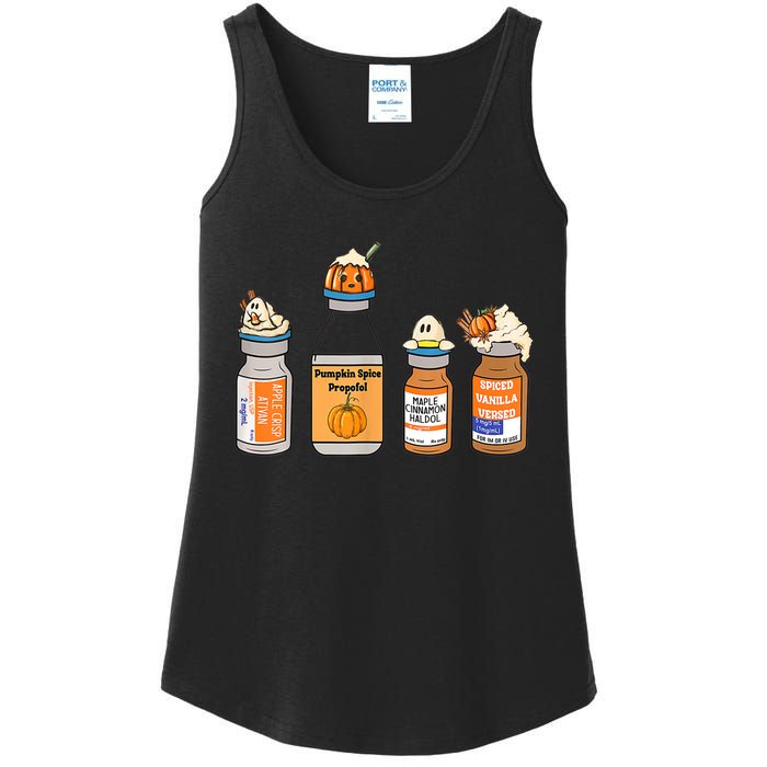 Pumpkin Spice Propofol Ativan Versed Haldol Nurse Halloween Ladies Essential Tank