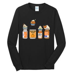 Pumpkin Spice Propofol Ativan Versed Haldol Nurse Halloween Tall Long Sleeve T-Shirt