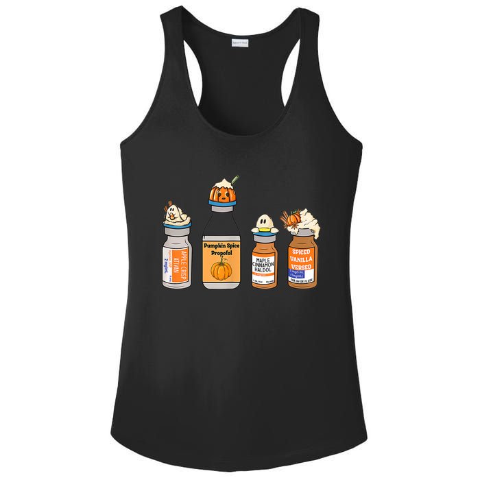 Pumpkin Spice Propofol Ativan Versed Haldol Nurse Halloween Ladies PosiCharge Competitor Racerback Tank