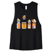 Pumpkin Spice Propofol Ativan Versed Haldol Nurse Halloween Women's Racerback Cropped Tank