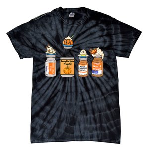 Pumpkin Spice Propofol Ativan Versed Haldol Nurse Halloween Tie-Dye T-Shirt