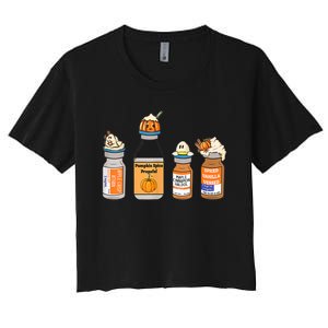 Pumpkin Spice Propofol Ativan Versed Haldol Nurse Halloween Women's Crop Top Tee