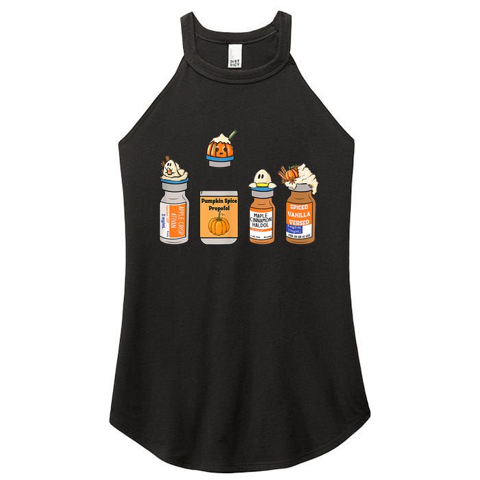 Pumpkin Spice Propofol Ativan Versed Haldol Nurse Halloween Women's Perfect Tri Rocker Tank