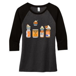 Pumpkin Spice Propofol Ativan Versed Haldol Nurse Halloween Women's Tri-Blend 3/4-Sleeve Raglan Shirt