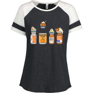 Pumpkin Spice Propofol Ativan Versed Haldol Nurse Halloween Enza Ladies Jersey Colorblock Tee