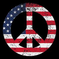 Peace Sign Patriotic Usa Flag Peace & Love Womens Tank Top