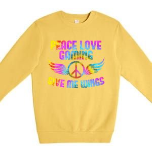 Peace Sign Peace Love Gaming Gamble Computer Game Gift Premium Crewneck Sweatshirt