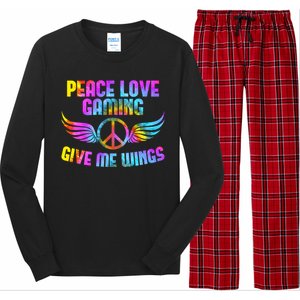 Peace Sign Peace Love Gaming Gamble Computer Game Gift Long Sleeve Pajama Set