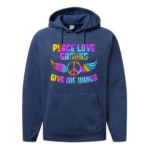 Peace Sign Peace Love Gaming Gamble Computer Game Gift Performance Fleece Hoodie