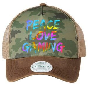 Peace Sign Peace Love Gaming Gaming Computer Game Gift Legacy Tie Dye Trucker Hat