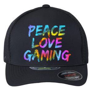 Peace Sign Peace Love Gaming Gaming Computer Game Gift Flexfit Unipanel Trucker Cap