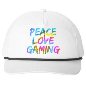 Peace Sign Peace Love Gaming Gaming Computer Game Gift Snapback Five-Panel Rope Hat