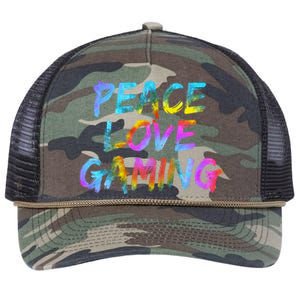 Peace Sign Peace Love Gaming Gaming Computer Game Gift Retro Rope Trucker Hat Cap