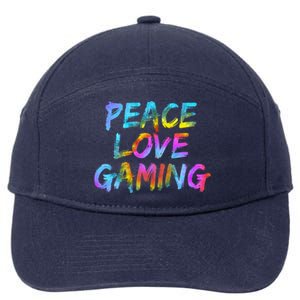 Peace Sign Peace Love Gaming Gaming Computer Game Gift 7-Panel Snapback Hat