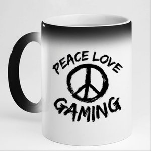 Peace Symbol Peace Love Gaming Gamble Love Computer Game Gift 11oz Black Color Changing Mug