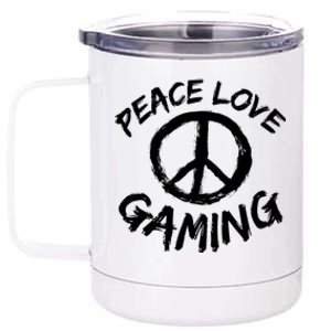 Peace Symbol Peace Love Gaming Gamble Love Computer Game Gift 12 oz Stainless Steel Tumbler Cup