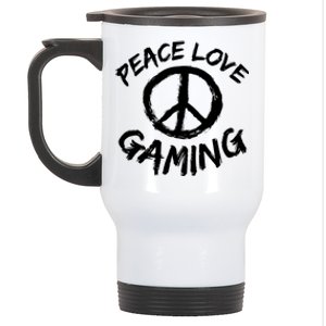 Peace Symbol Peace Love Gaming Gamble Love Computer Game Gift Stainless Steel Travel Mug