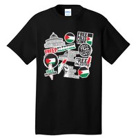 Palestine Solidarity Palestine Flag With Masjed Alaqsa Tall T-Shirt