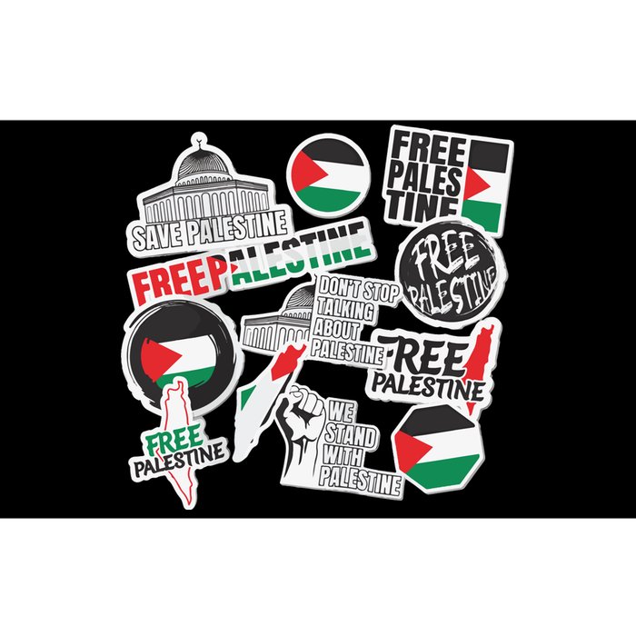 Palestine Solidarity Palestine Flag With Masjed Alaqsa Bumper Sticker